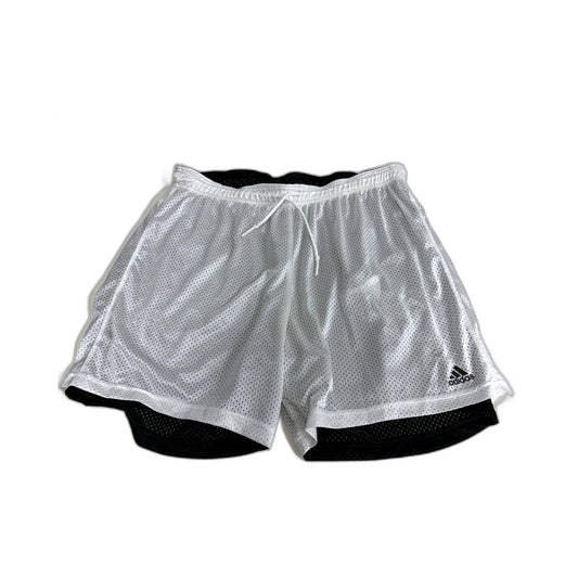 Adidas Mens Reversible Athletic Shorts Black White Mesh XL