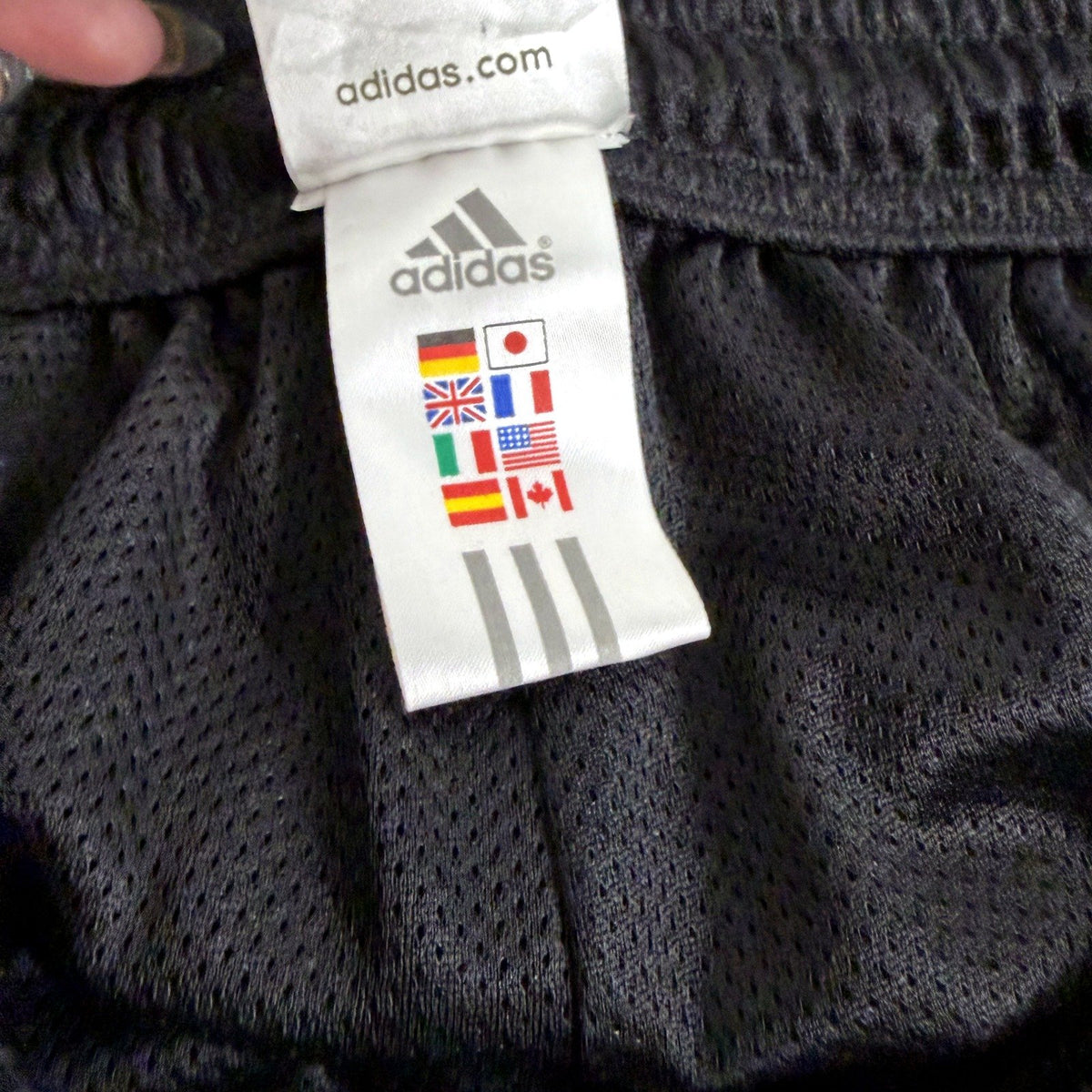 Adidas Mens Athletic Mesh Shorts Black White Stripes Size L