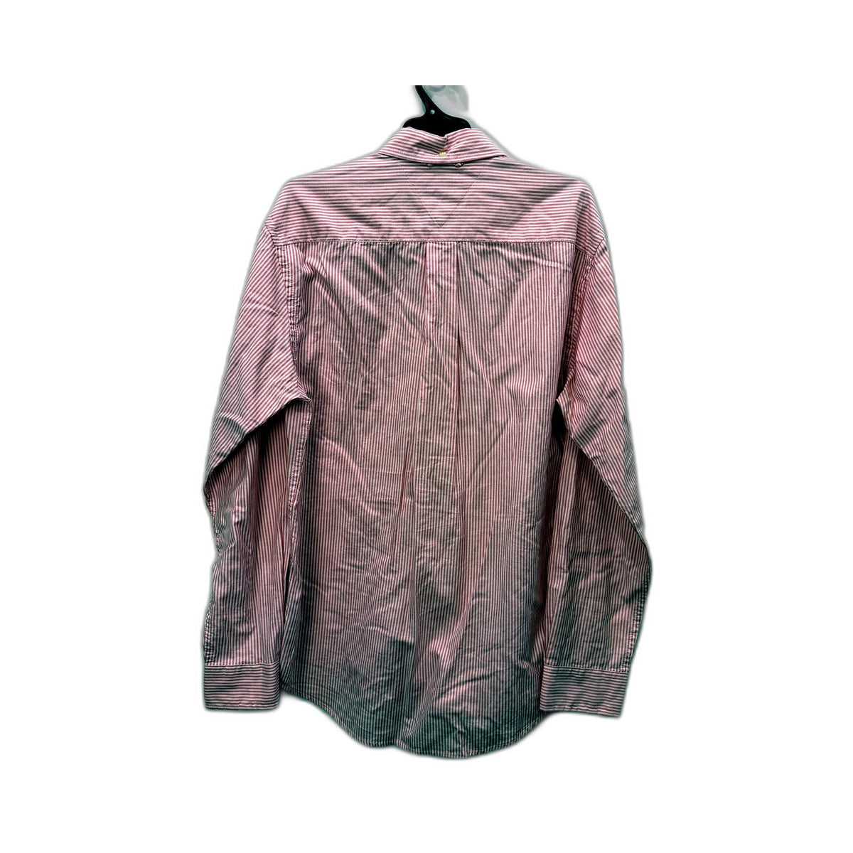 Tommy Hilfiger Mens Long Sleeve Button-Up Dress Shirt Pink Striped Size M