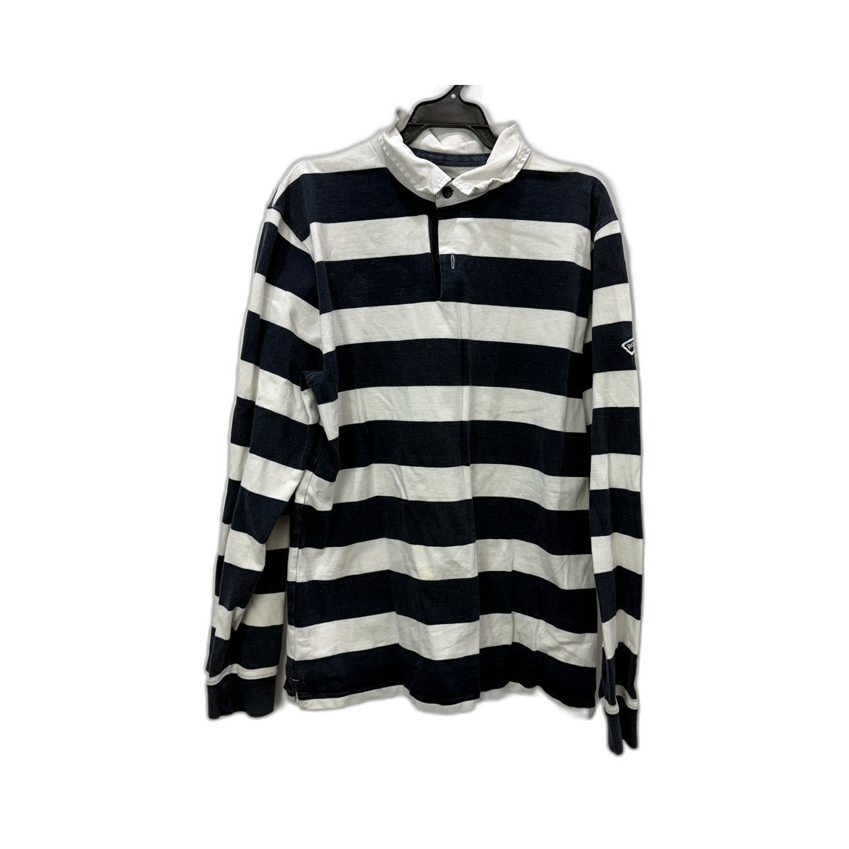 Rodd & Gunn Mens Navy Blue White Striped Rugby Shirt Size XL