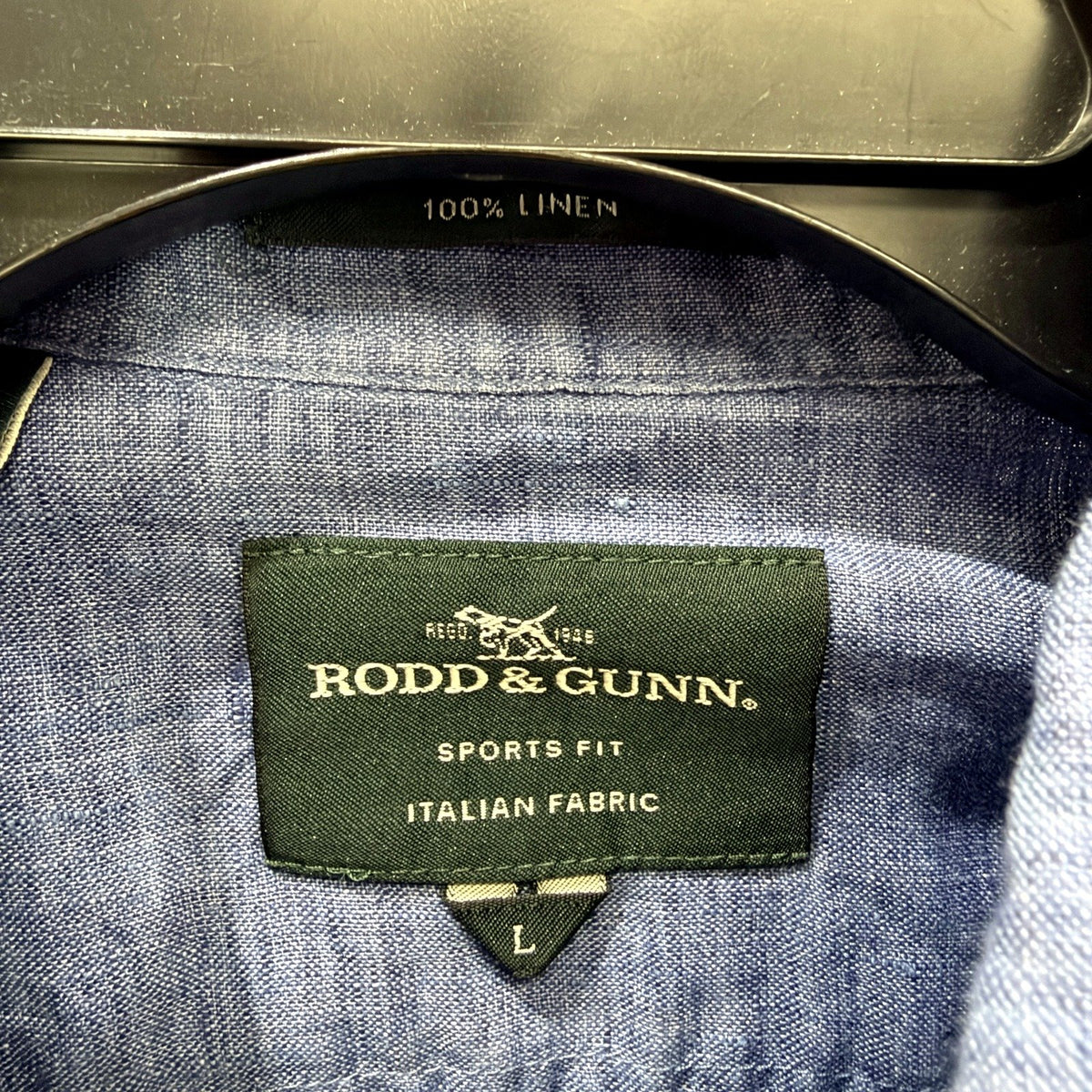 Rodd & Gunn Mens Long Sleeve Linen Button-Up Shirt by in Blue Size L