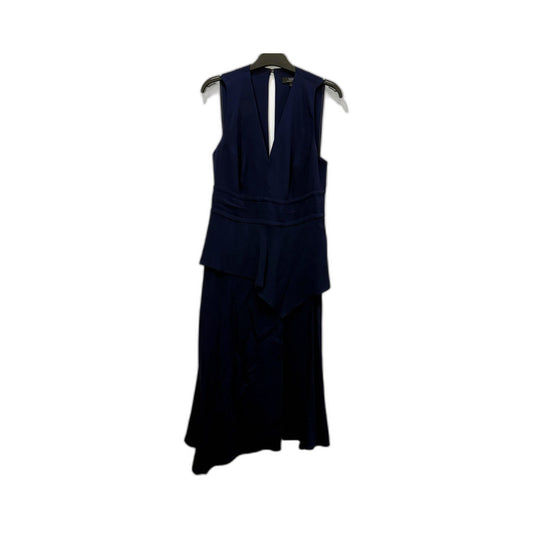 SABA Womens Sleeveless Tiered Ruffle Dress Navy Blue Size 10 NEW