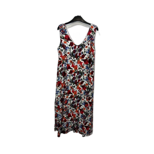 Diesel Womens Sleeveless Floral Midi Dress Multi-Color Size 14
