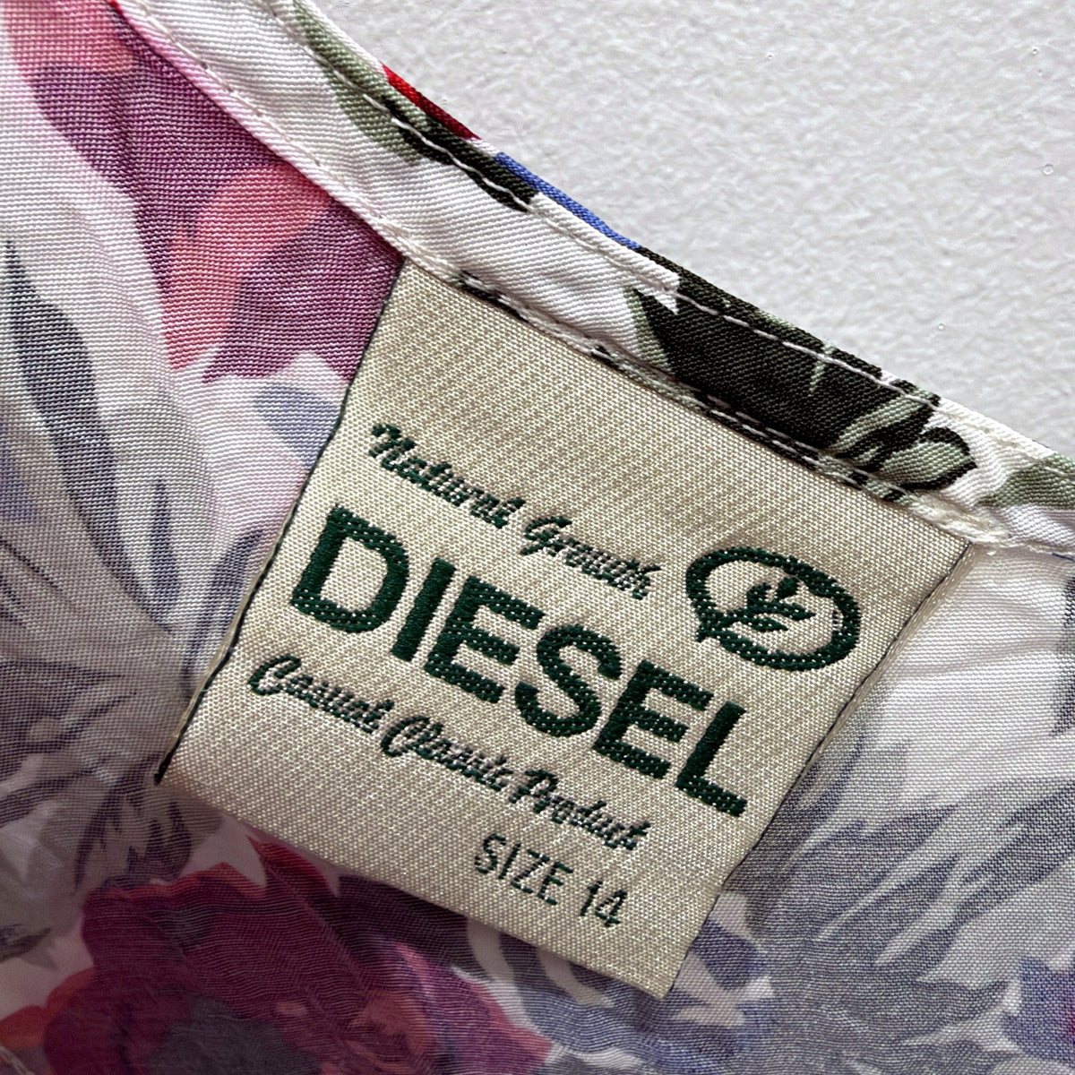 Diesel Womens Sleeveless Floral Midi Dress Multi-Color Size 14