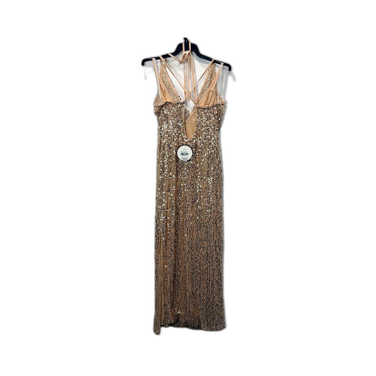 Shareen Collections Womens Gold Sequin Evening Gown Formal Maxi Size 12 NEW