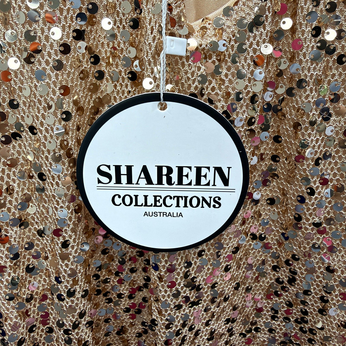 Shareen Collections Womens Gold Sequin Evening Gown Formal Maxi Size 12 NEW