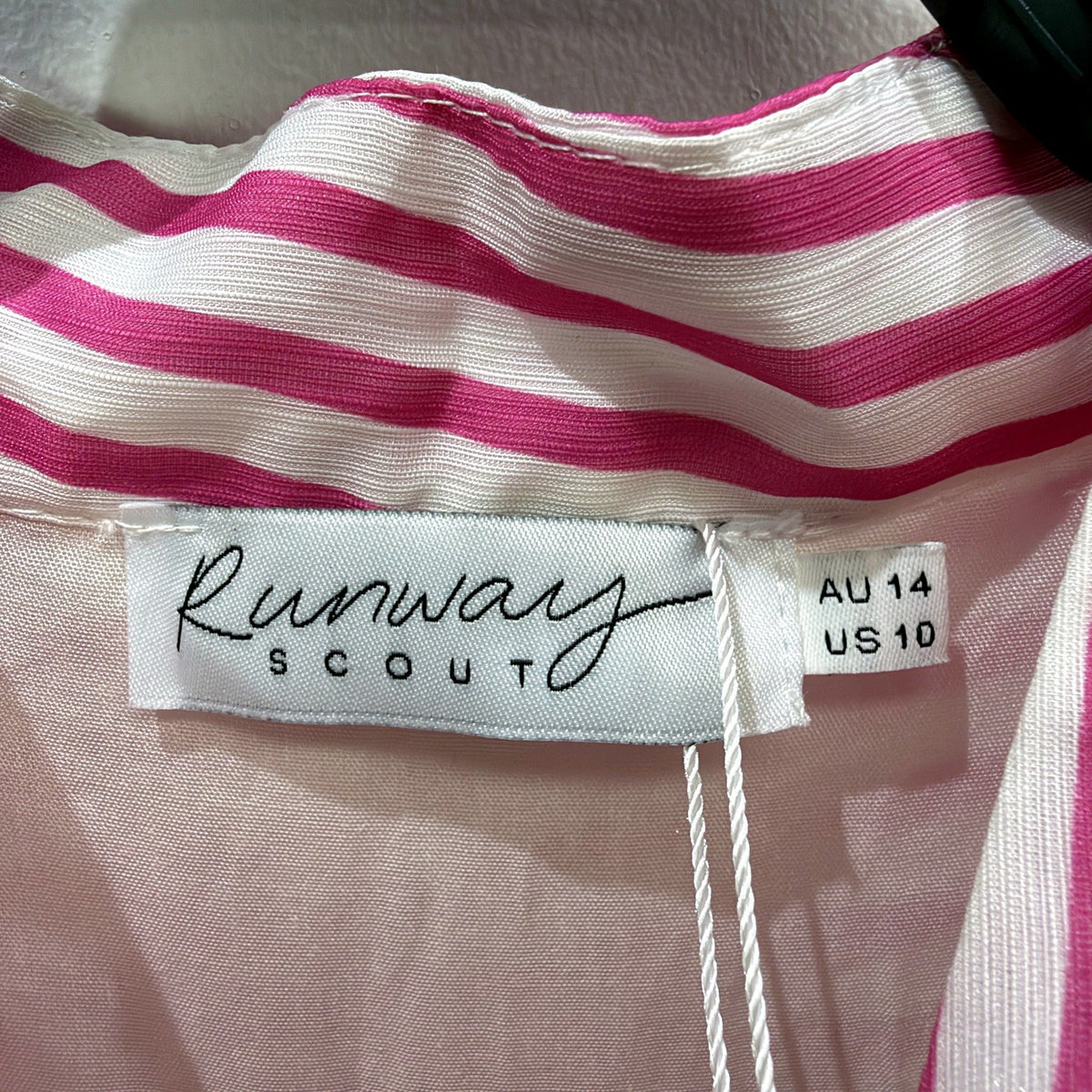 Runway Scout Womens Striped Shirt Dress Button Front Multi Color Size 14 NEW