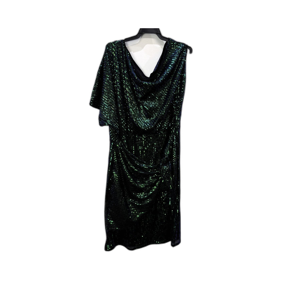 Black Womens Iridescent Sequin Cold Shoulder Dress Size 2XL NEW