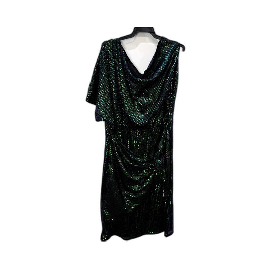 Black Womens Iridescent Sequin Cold Shoulder Dress Size 2XL NEW