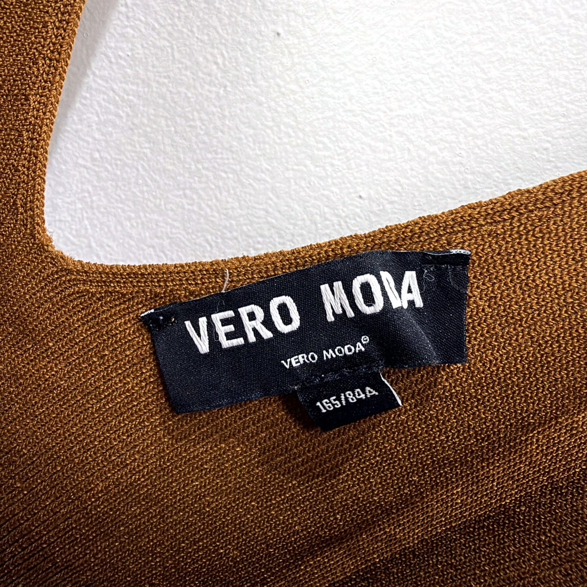 Vero Moda Womens Sleeveless Knit Dress Brown Camel Size M 165/84A