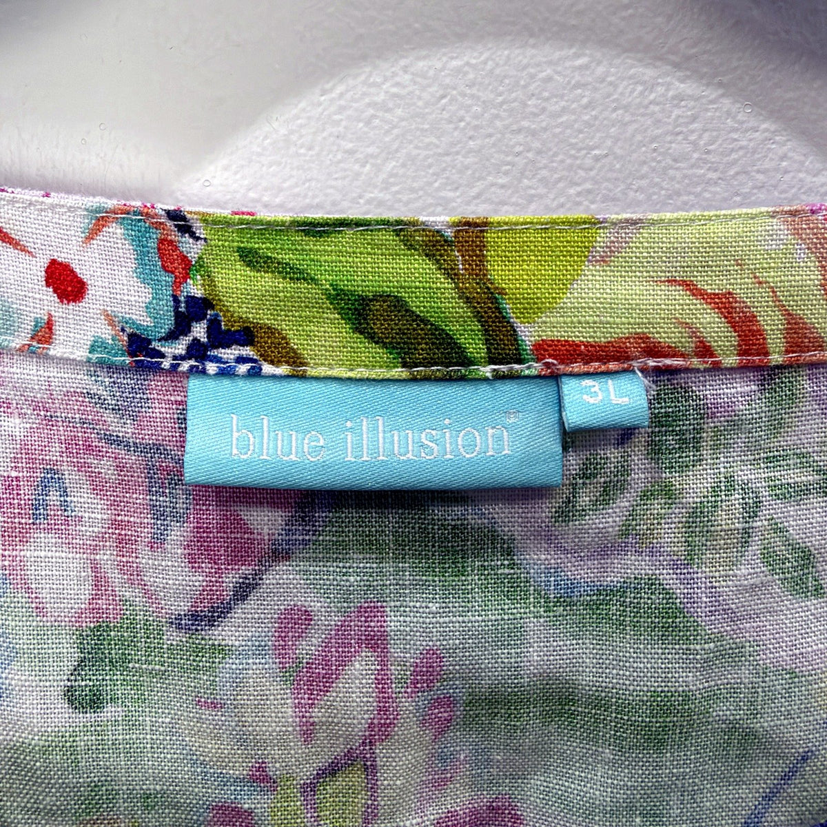 Blue Illusion Womens Short Sleeve Floral Dress Multi Color 3XL