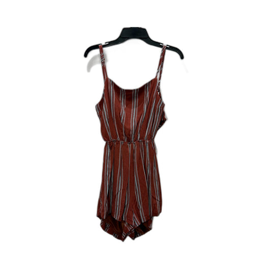 Luck & Trouble Womens Striped Playsuit Exposed Back Tie Bubble Hem Size 6