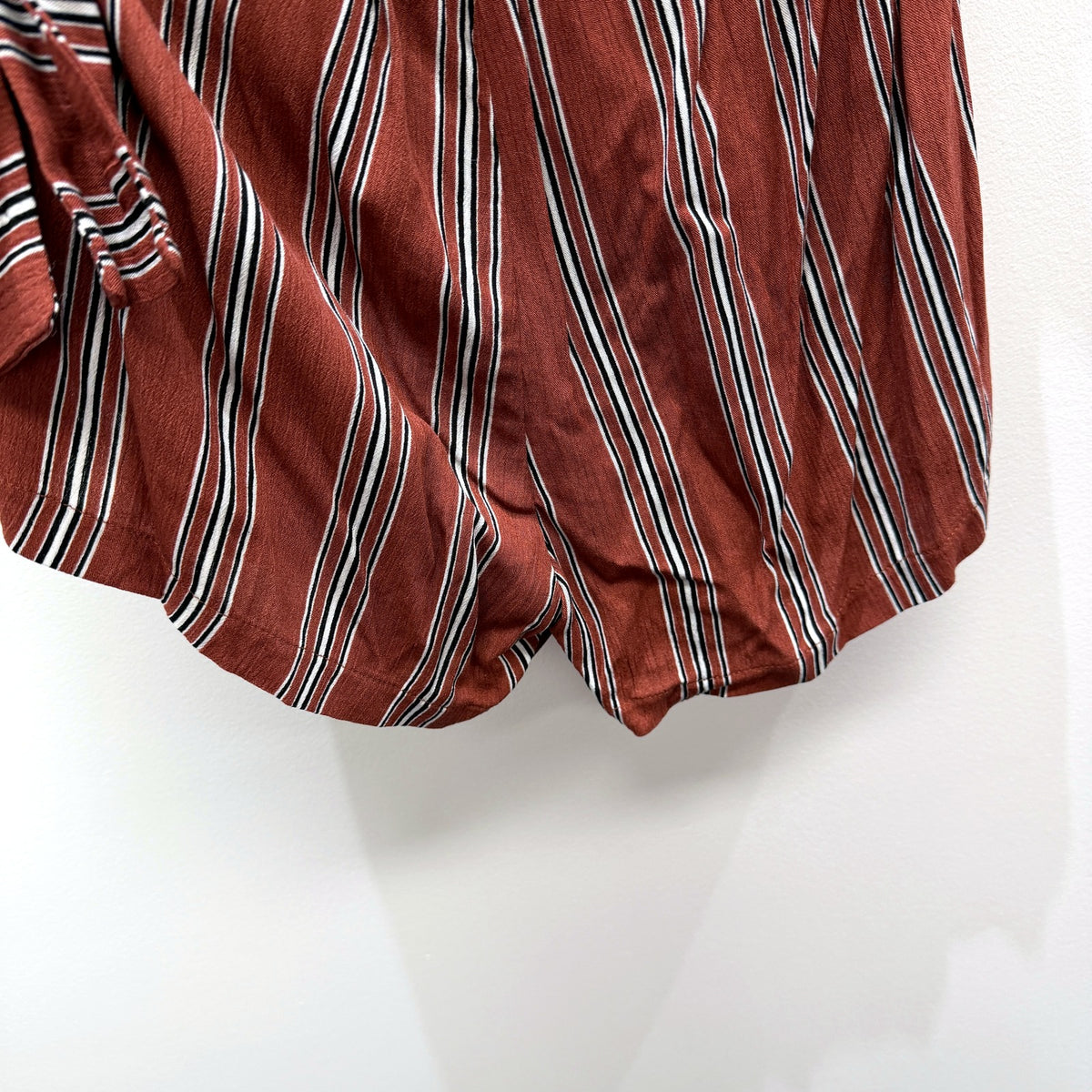 Luck & Trouble Womens Striped Playsuit Exposed Back Tie Bubble Hem Size 6