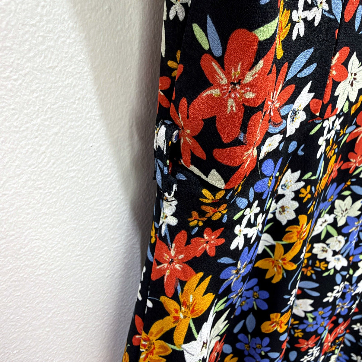Review Womens Floral Midi Dress Multi Color Multicolor Short Sleeve Size 8