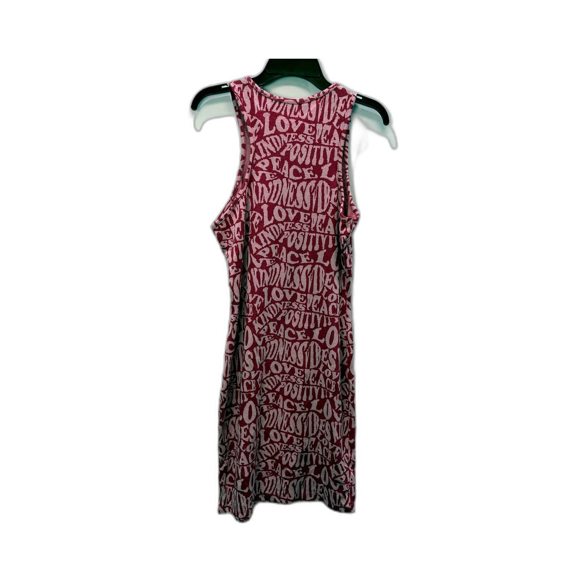 Primark Womens Sleeveless Tank Dress Burgundy Red Print Size 10