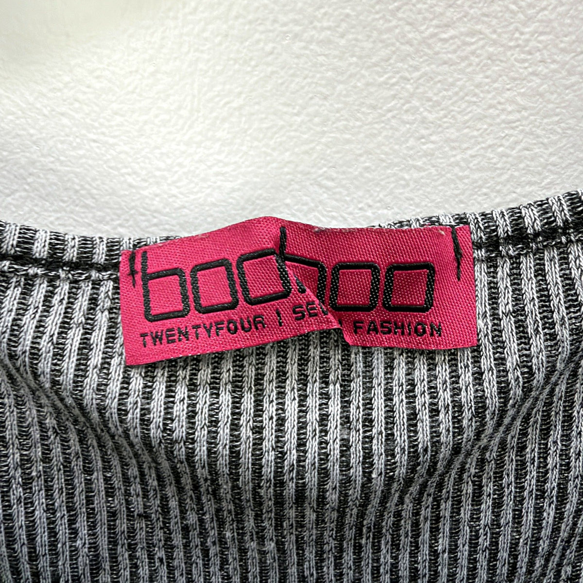 Boohoo Womens Ribbed Camisole Tank Dress Charcoal Gray Size 12
