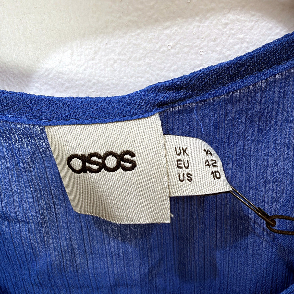 ASOS Womens Royal Blue Sleeveless Pleated Dress Size 14 NEW