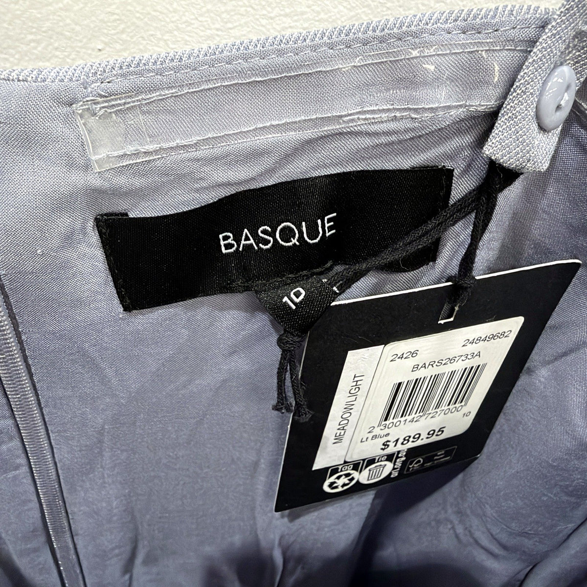Basque Womens Sleeveless Midi Dress Blue Gray Size 10 NEW