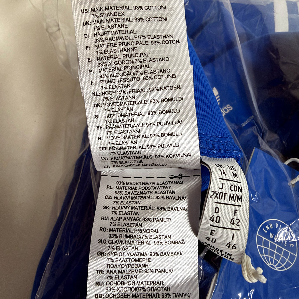 Adidas Womens 3 Stripes Blue Leggings Tight Fit Size 14 NEW