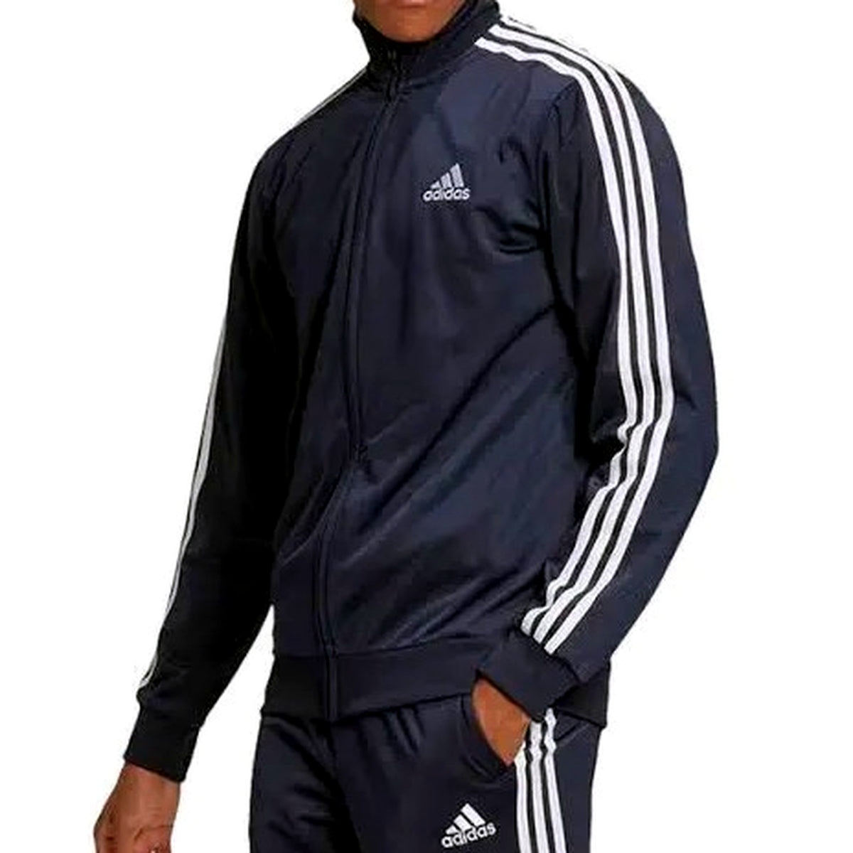Adidas Mens Tracksuit Set Navy Blue Three Stripes Athletic XS GK9658 Size XS NEW