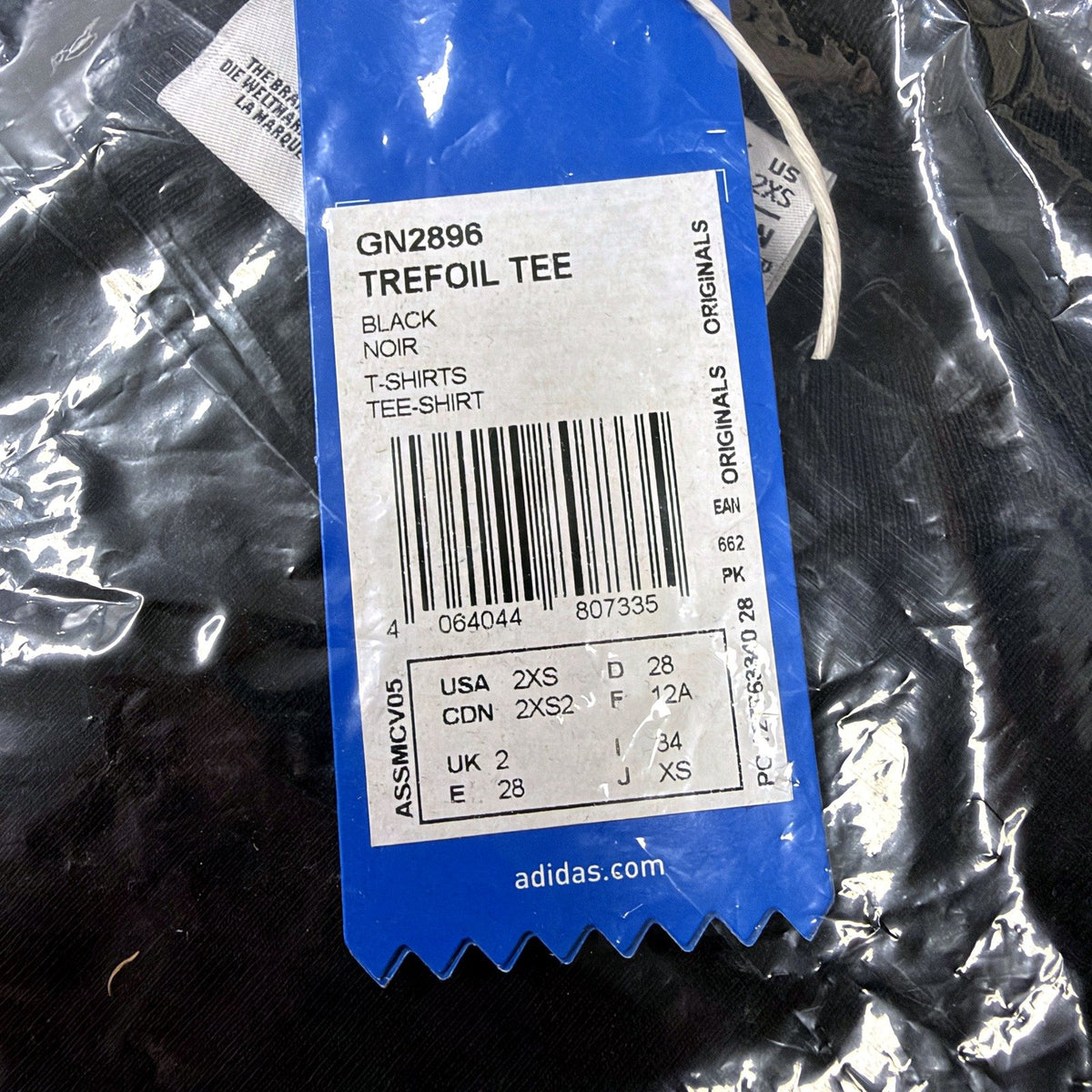 Adidas Unisex Trefoil T-Shirt Black Classic Logo Tee Size 2XS GN2896 NEW