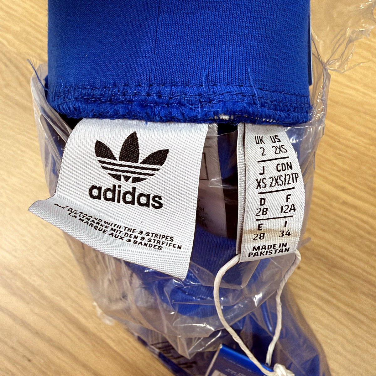Adidas Womens 3 Stripes Blue Leggings Size 2XS H09427 NEW