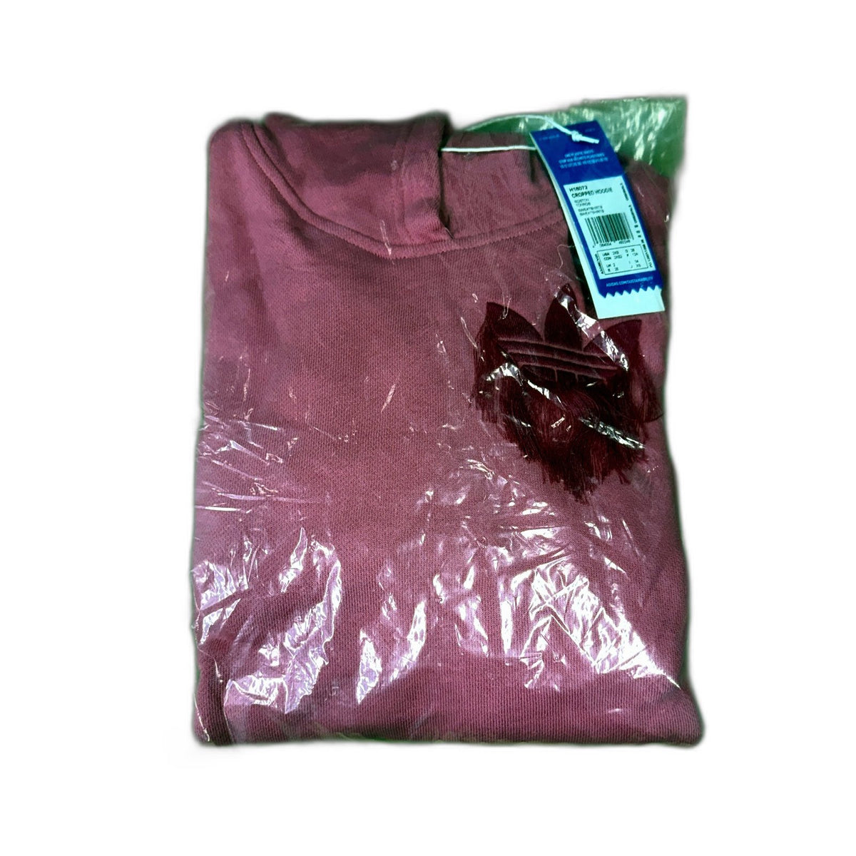 Adidas Womens Cropped Hoodie Sweatshirt Pink 2XS H18072 Size 2XS NEW