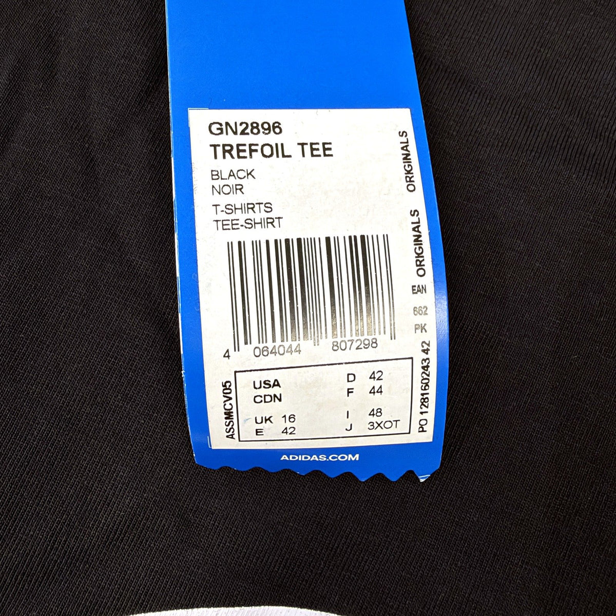 Adidas Womens Trefoil T-Shirt Classic Black Size 16 Casual Fit NEW