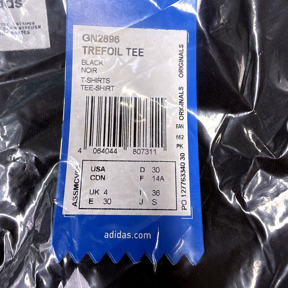 Adidas Womens Trefoil T-Shirt Classic Black Logo Size S GN2896 NEW