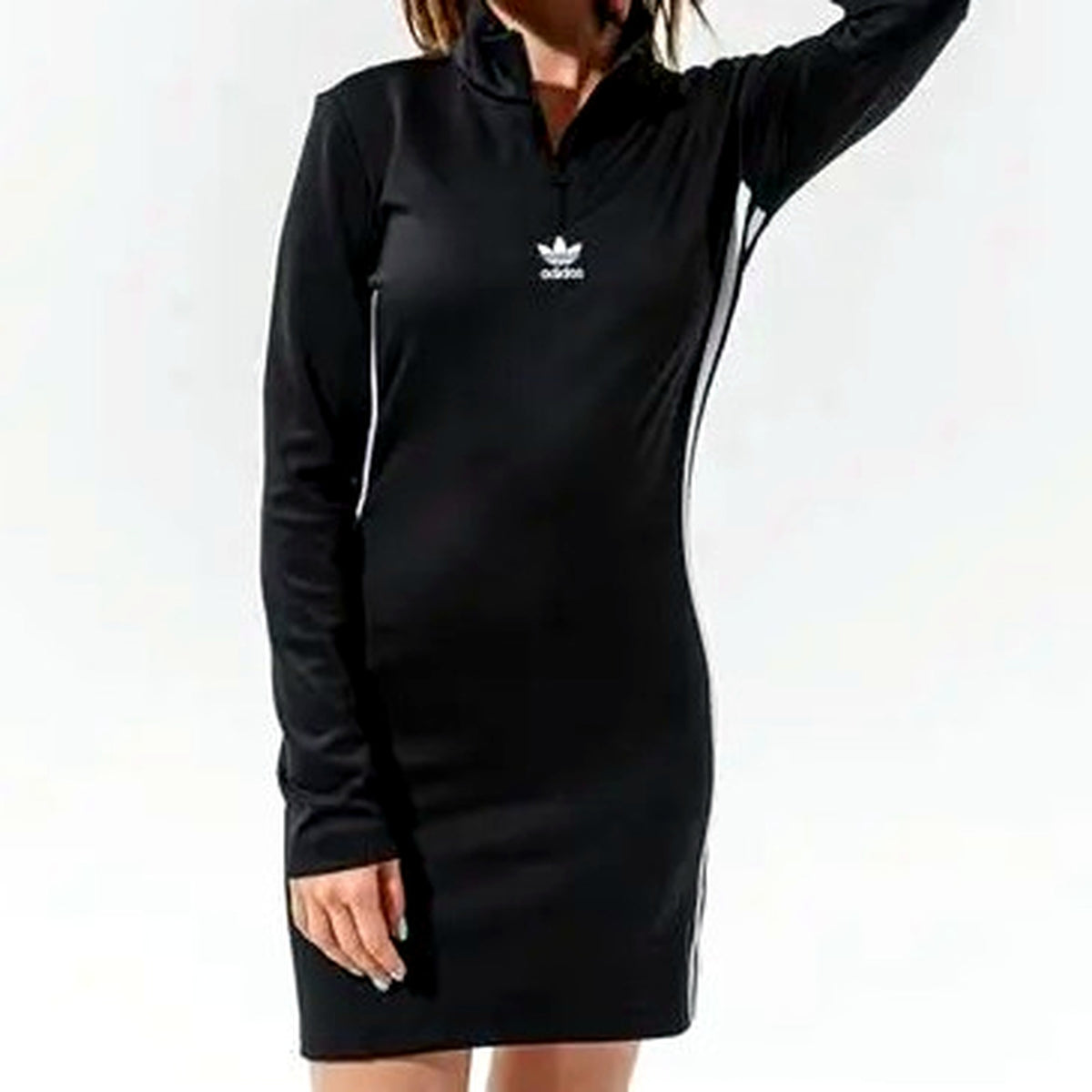 Adidas Womens Black Long Sleeve Turtleneck Dress 2XS H35616 Size 2XS NEW