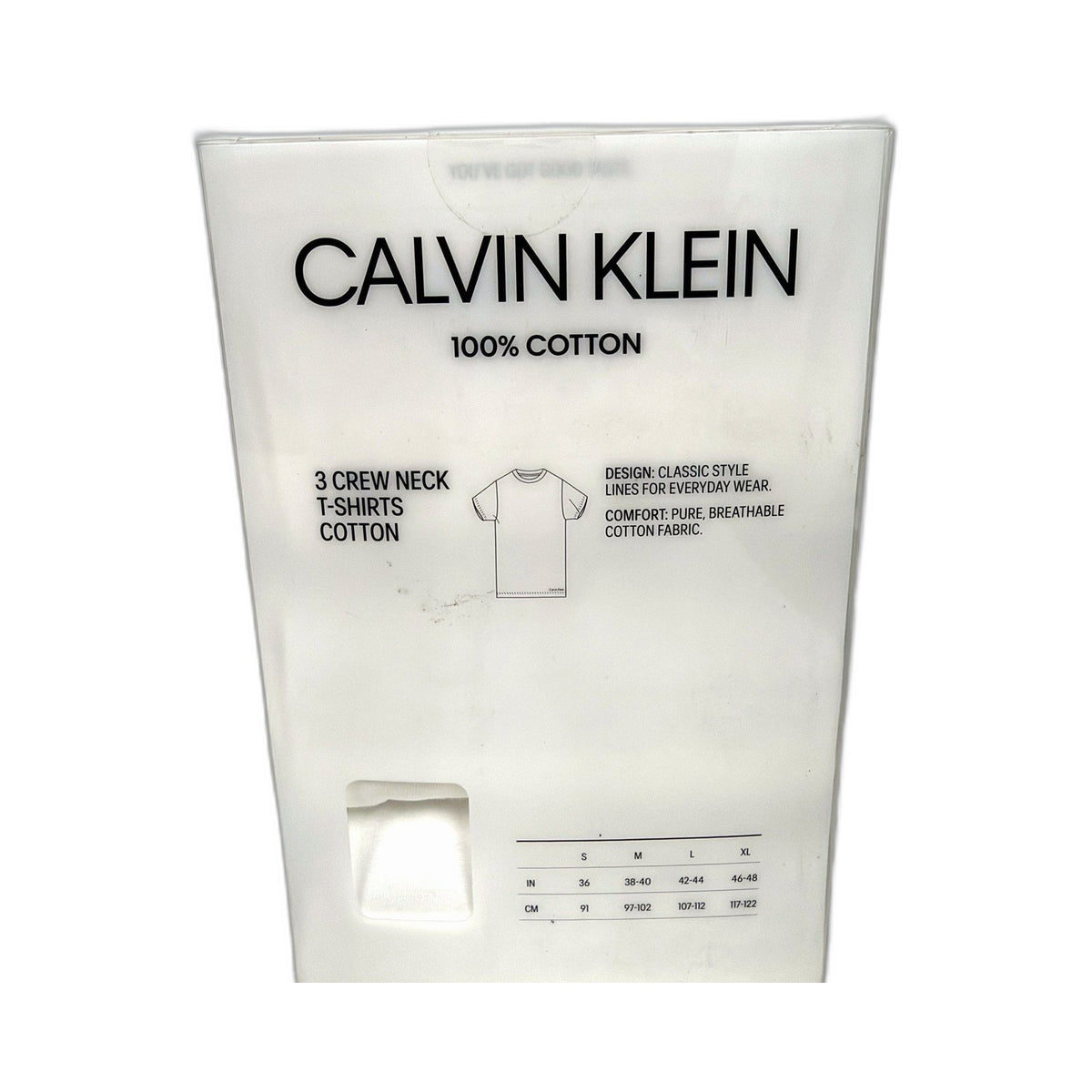 Calvin Klein Mens Crew Neck T-Shirt 3-Pack White Size L NEW