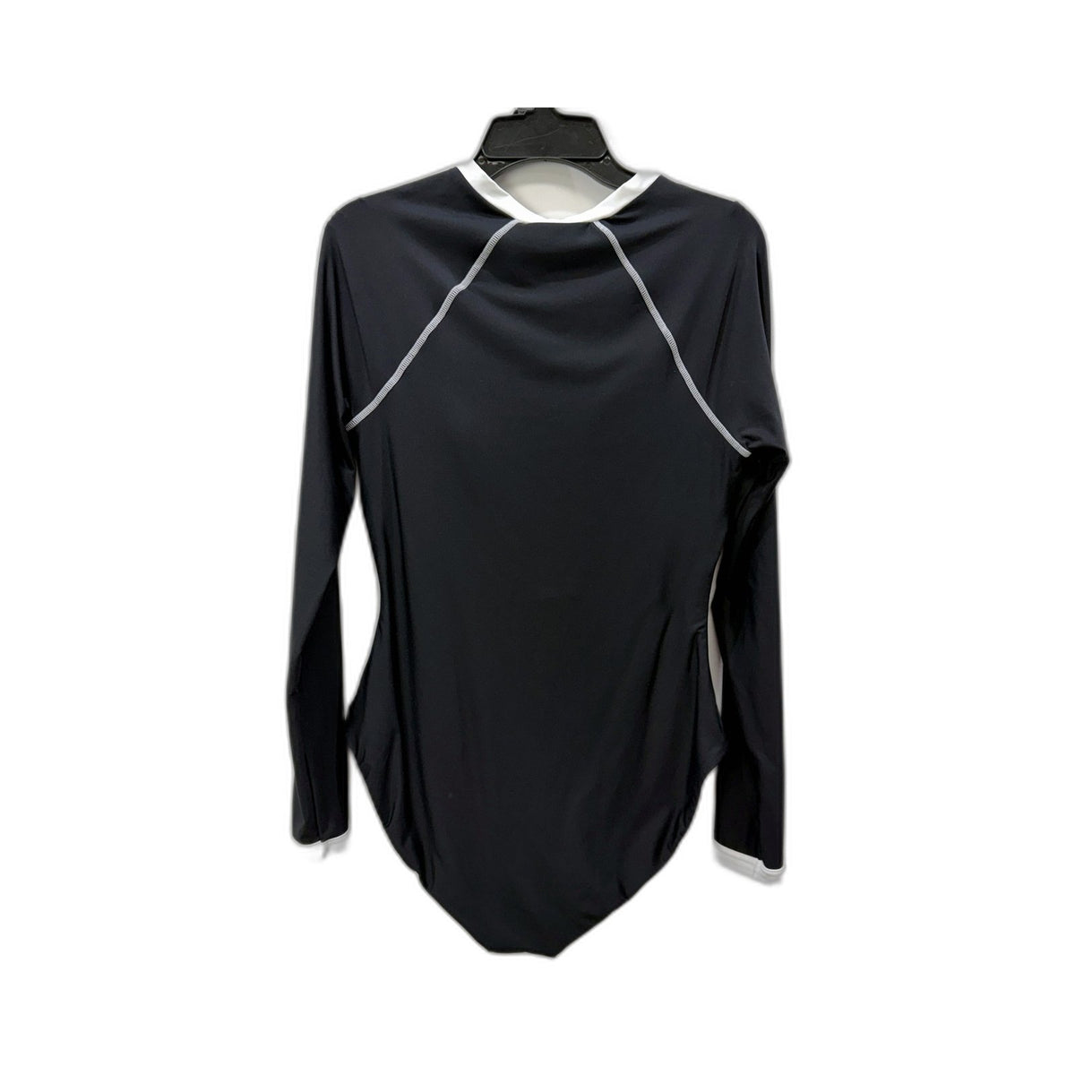 Chloe and Lola Sleeve One-Piece Swimsuit Womens Black White Trim Size 10 NEW