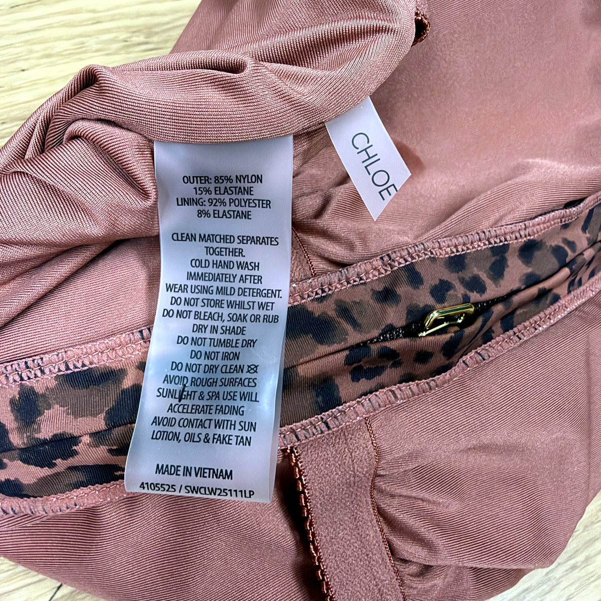 Chloe & Lola Womens One-Piece Swimsuit Leopard Print Pink Size 10 NEW