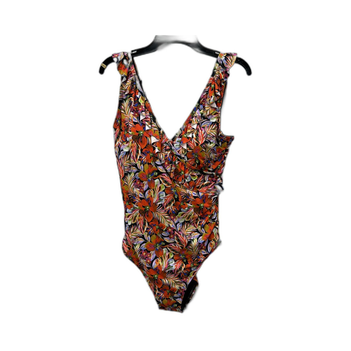 Regatta Womens One-Piece Swimsuit Floral V-Neck Multi Color Size 10 NEW
