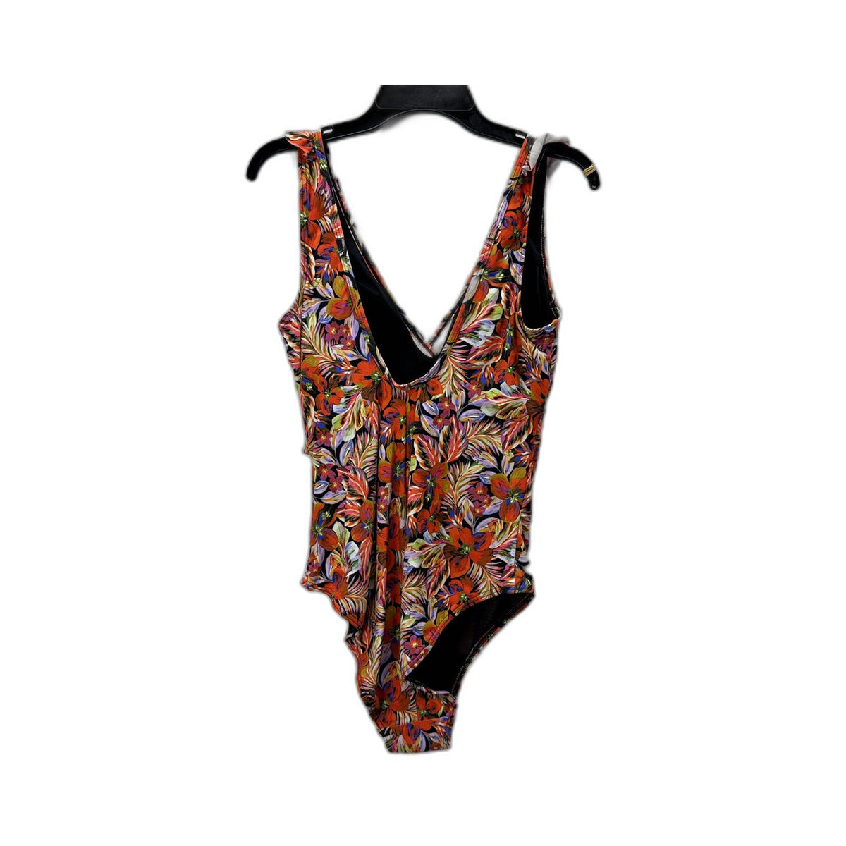 Regatta Womens One-Piece Swimsuit Floral V-Neck Multi Color Size 10 NEW
