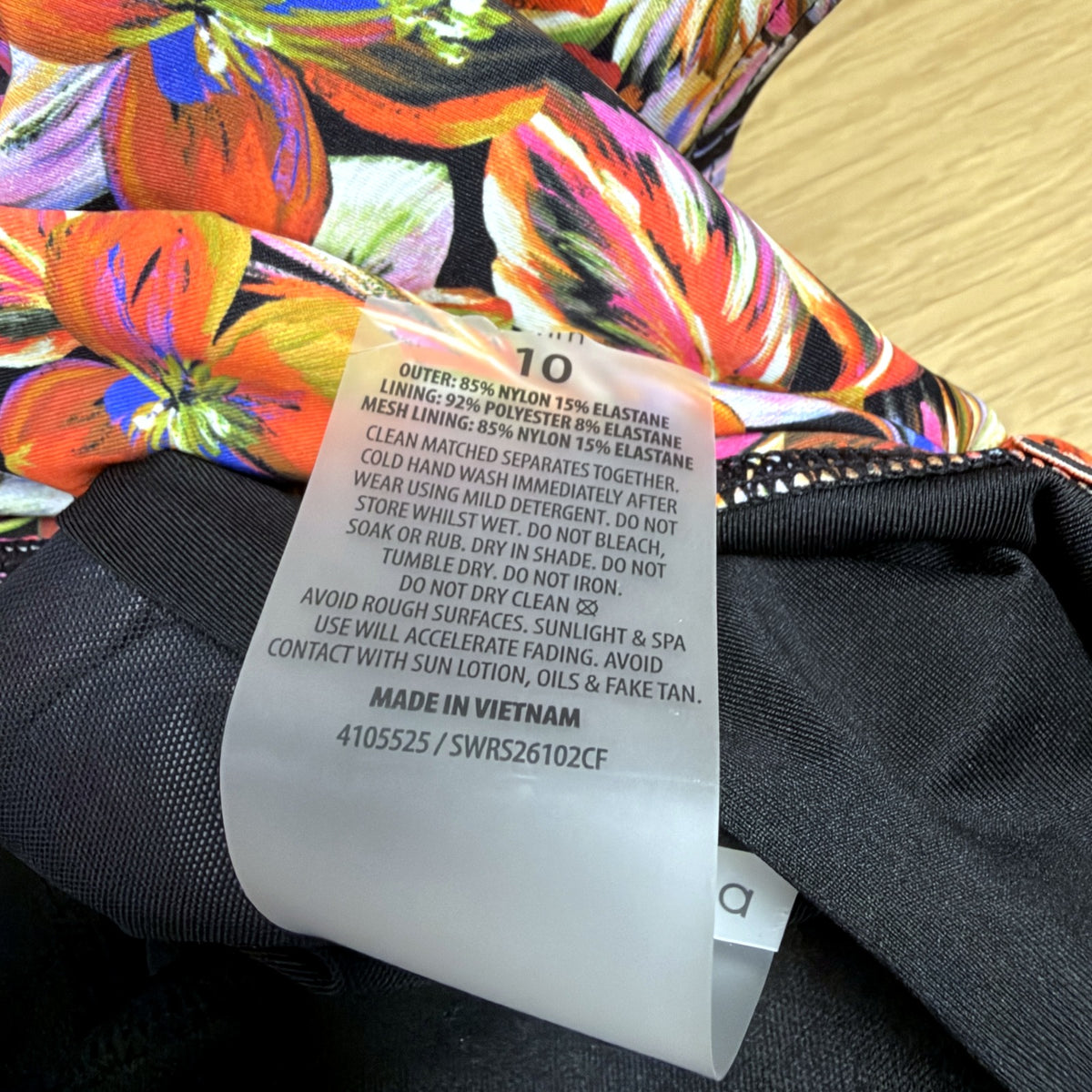 Regatta Womens One-Piece Swimsuit Floral Racerback Size 10 Multi NEW