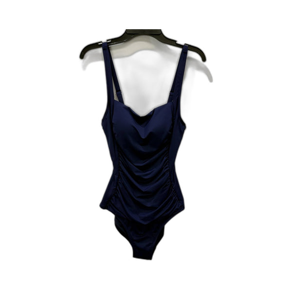 Regatta Womens Navy Blue One-Piece Swimsuit Cowl Neck Size 10 NEW
