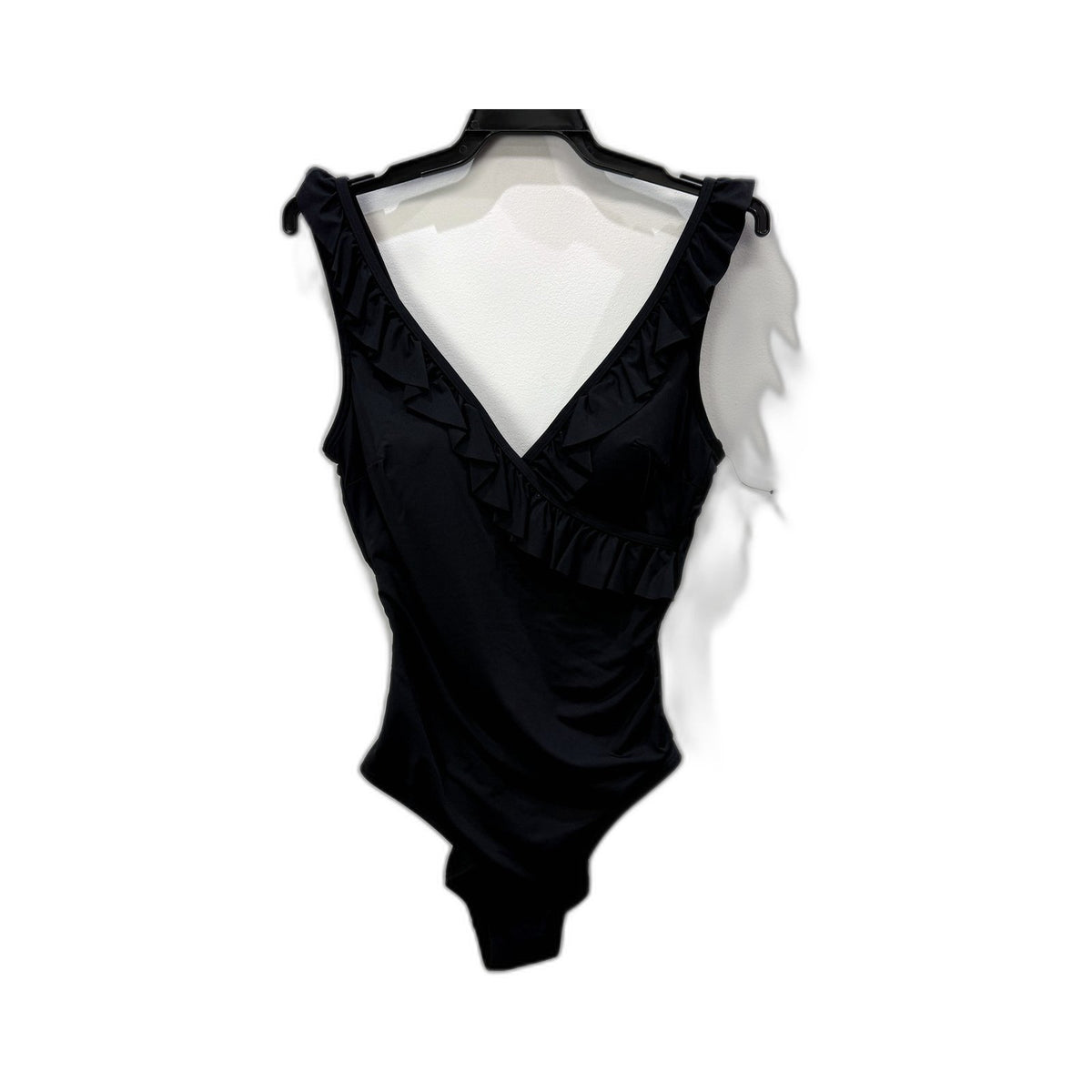 Regatta Womens Black One-Piece Swimsuit with Ruffle Detail by Size 10 NEW