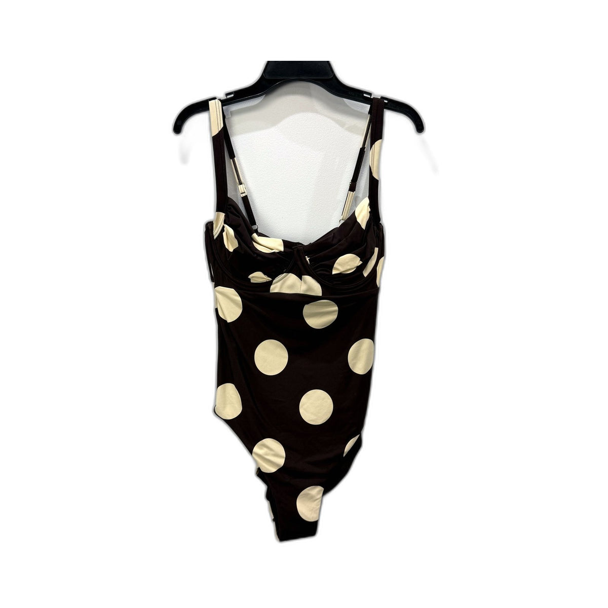 Chloe and Lola Womens One-Piece Swimsuit Brown Polka Dots Size 10 NEW