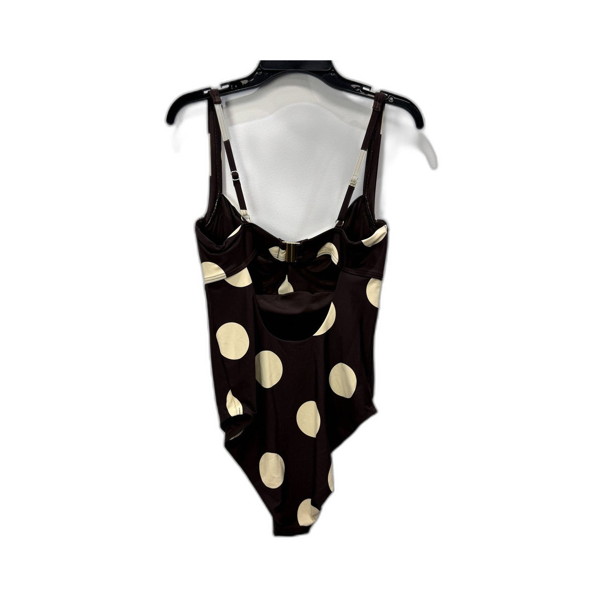 Chloe and Lola Womens One-Piece Swimsuit Brown Polka Dots Size 10 NEW