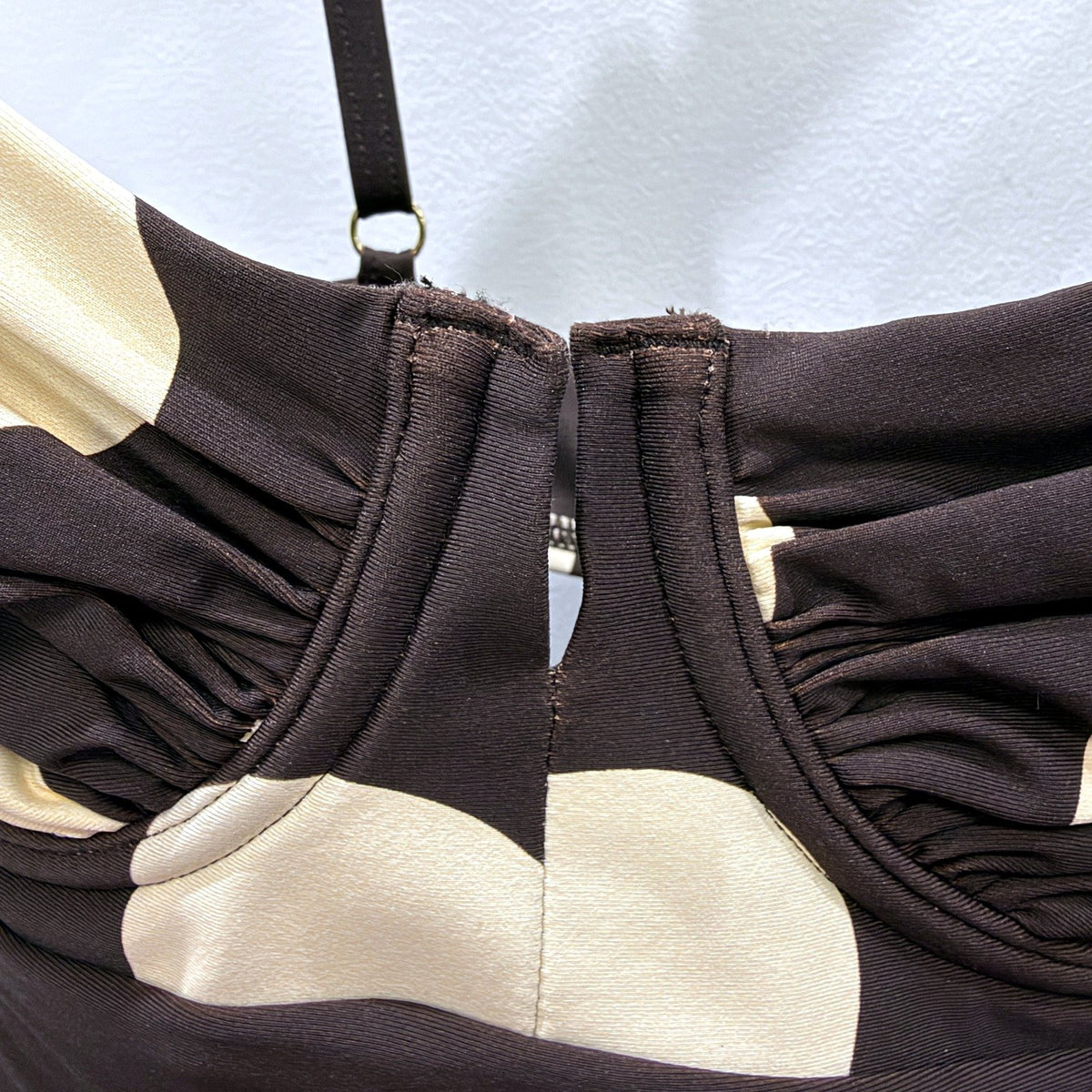 Chloe and Lola Womens One-Piece Swimsuit Brown Polka Dots Size 10 NEW