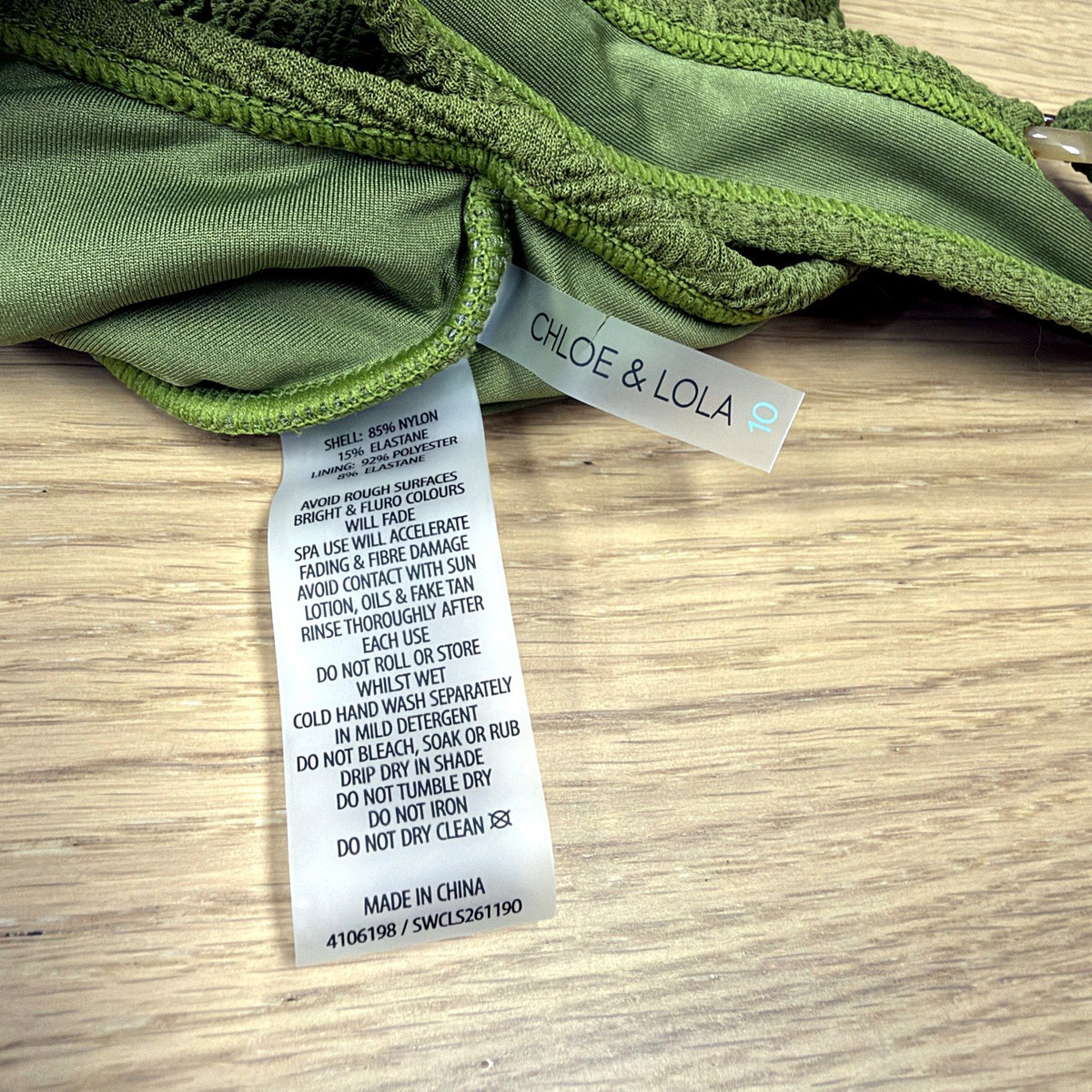 Chloe & Lola Womens One-Piece Swimsuit Lime Green Size 10 NEW