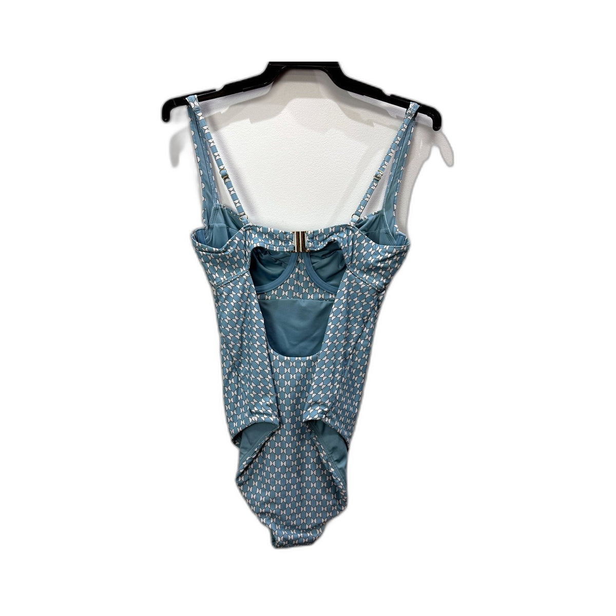 Chloe & Lola Womens One-Piece Swimsuit Blue Geometric Print Size 10 NEW
