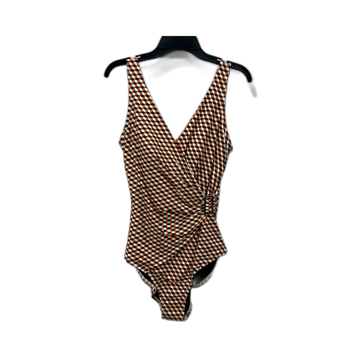 Regatta Womens One-Piece Swimsuit Multi Color Geometric Cube Size 10 NEW