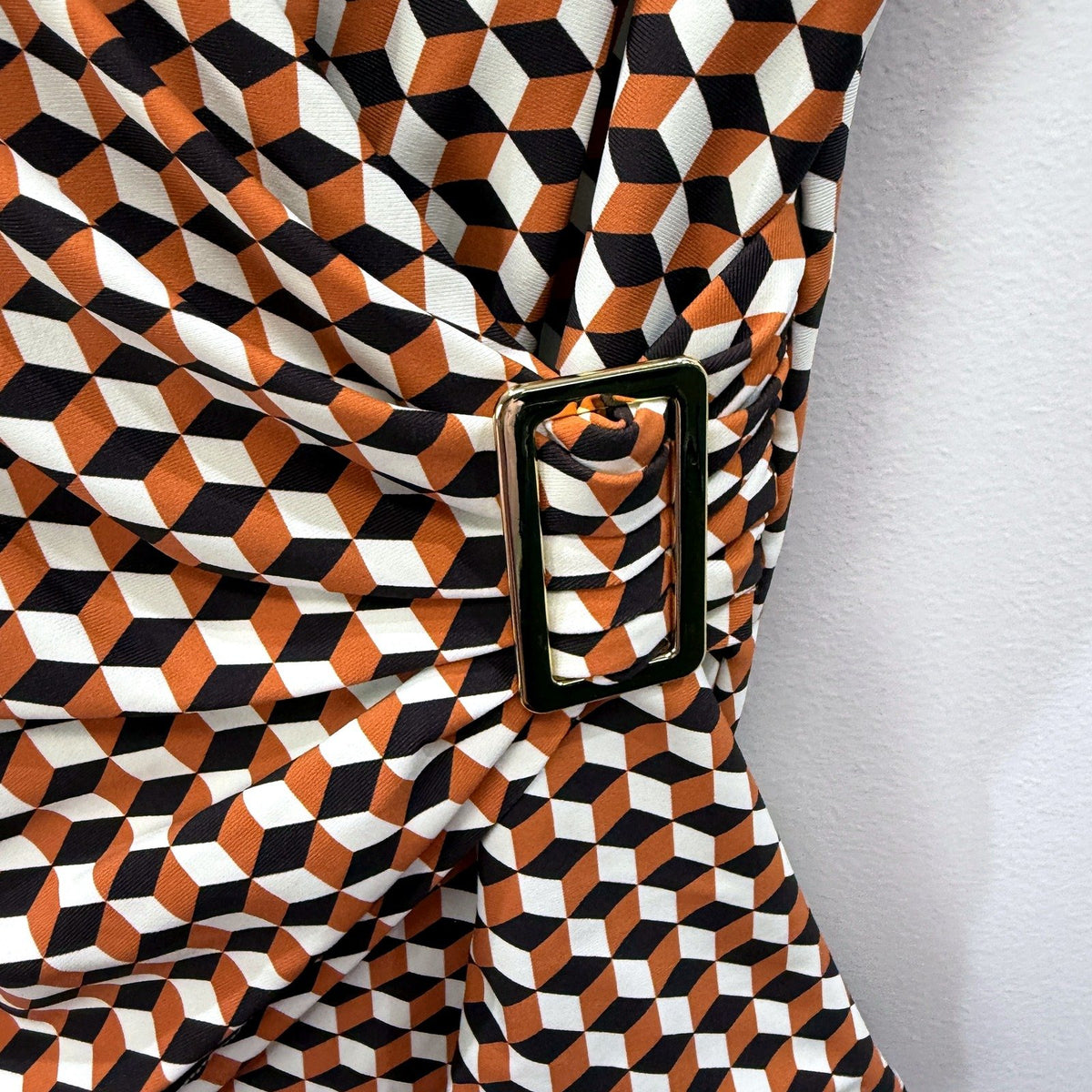 Regatta Womens One-Piece Swimsuit Multi Color Geometric Cube Size 10 NEW