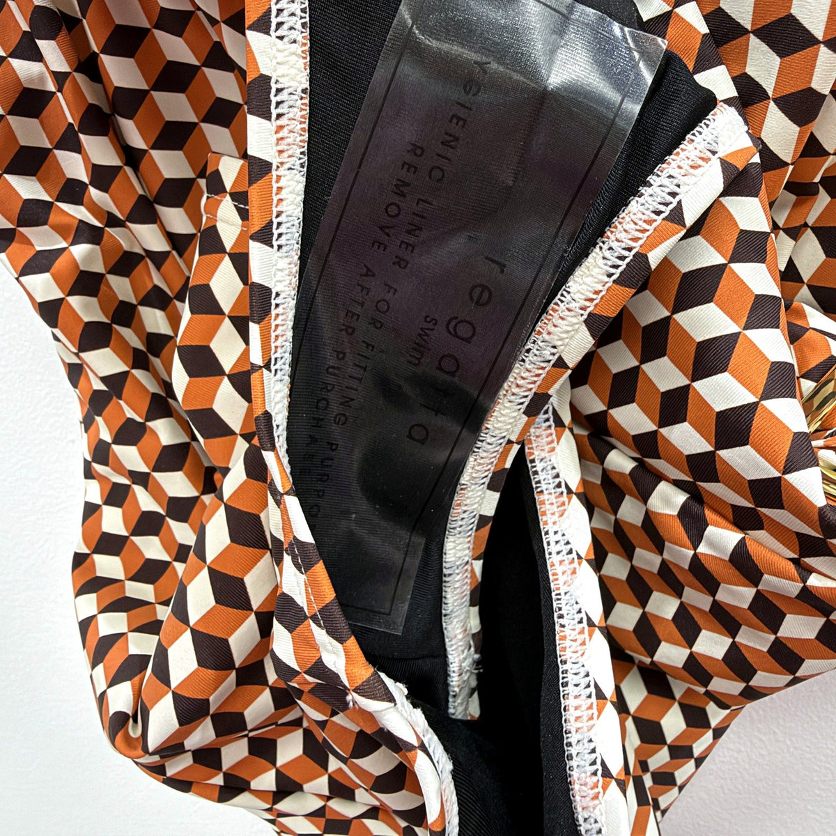 Regatta Womens One-Piece Swimsuit Multi Color Geometric Cube Size 10 NEW