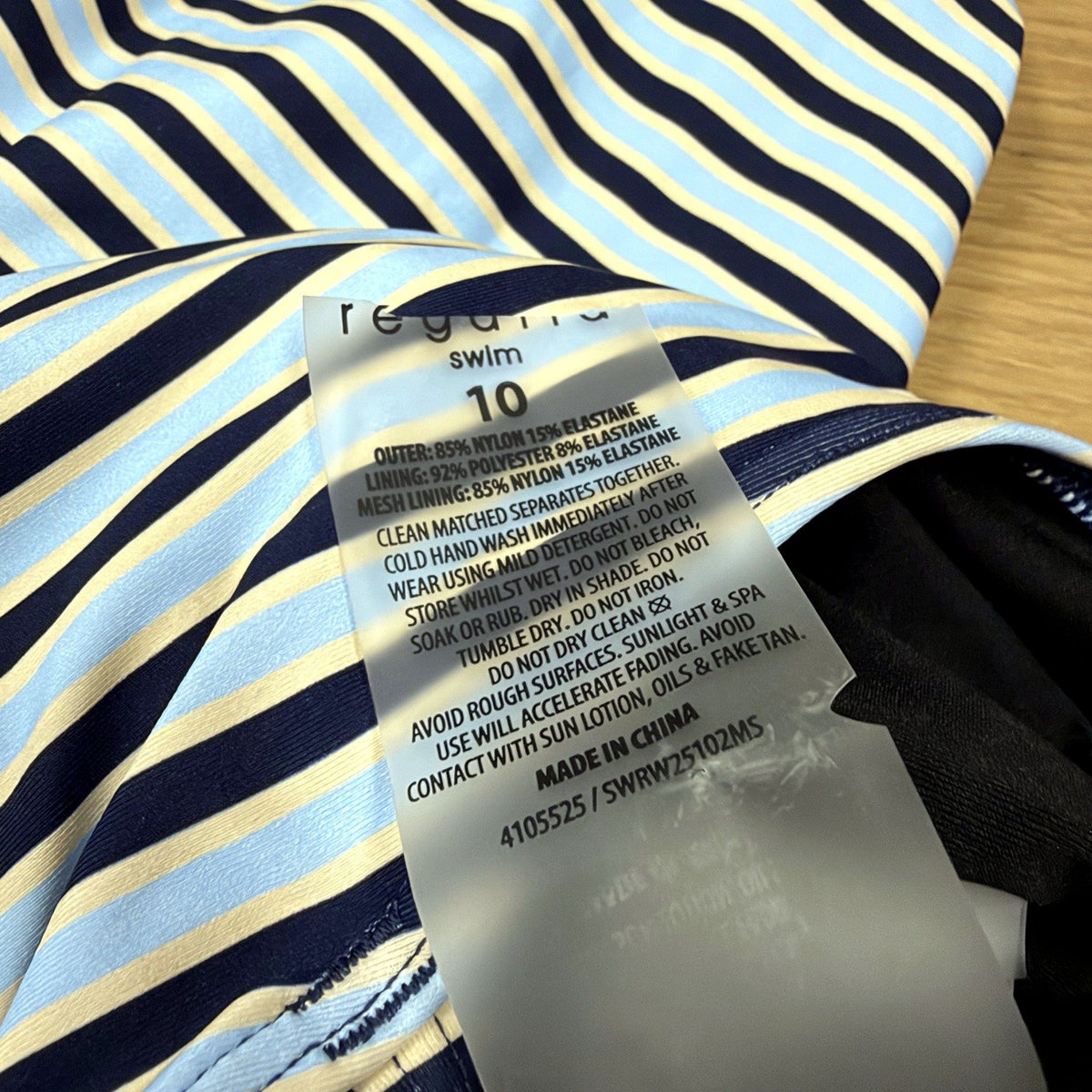 Regatta Womens Multi Color Striped One-Piece Swimsuit Racerback Size 10 NEW