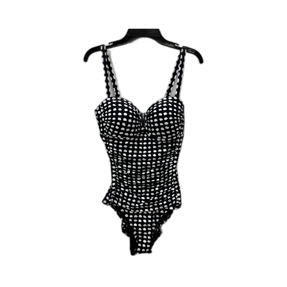 Regatta Womens One-Piece Swimsuit Black White Polka Dot Size 10 NEW