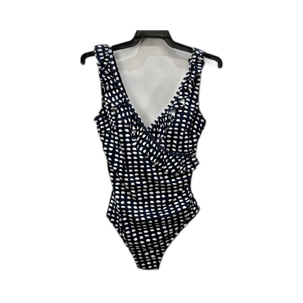 Regatta Womens Navy Blue Polka Dot One-Piece Swimsuit Size 10 NEW