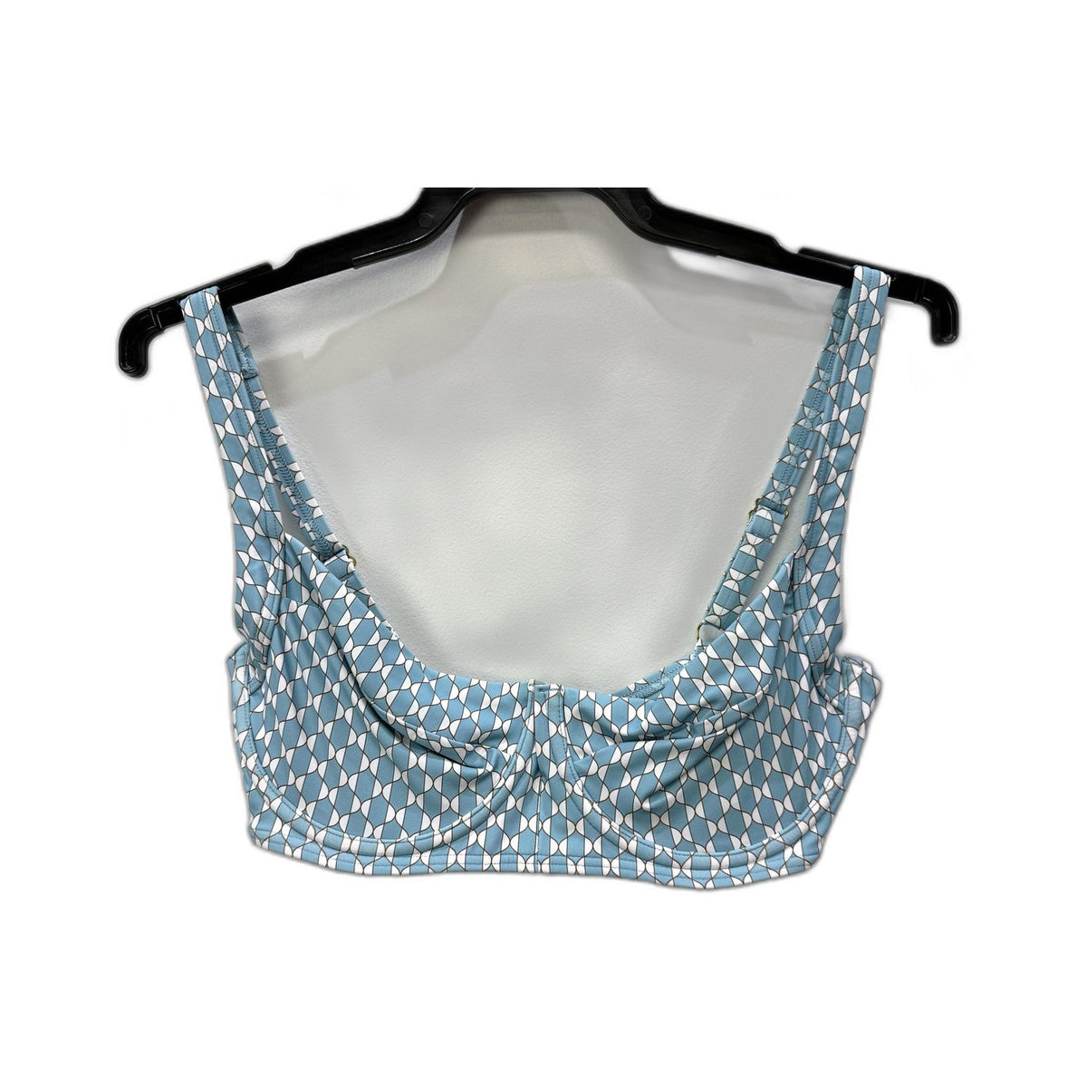 Chloe & Lola Womens Two-Piece Bikini Swimsuit Blue Geometric Size 10 NEW